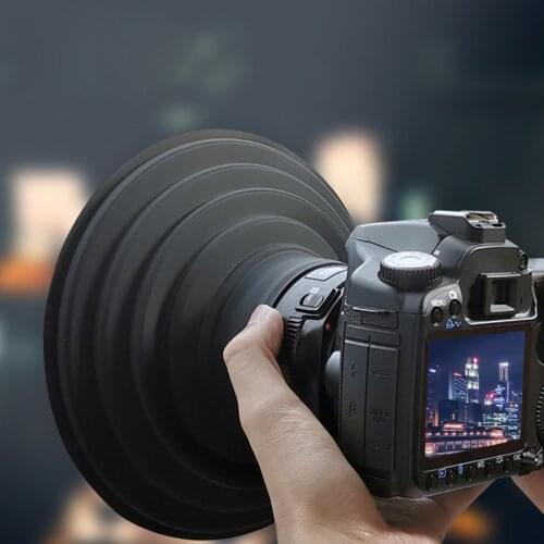 Universal Fodable Silicone Ultimate Lens Hood Cover Protector Anti-glass Reflection for Canon Nikon Sony Fuji Camera Photo Video
