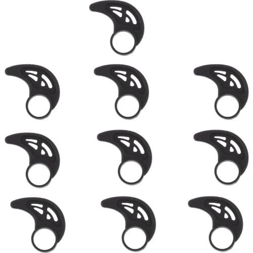 10Pcs Spare Replacement Ear Strap Horn Shaped Clip Earring for Headset Black Sweatproof Universal For All Earhook Ear Hook Loop