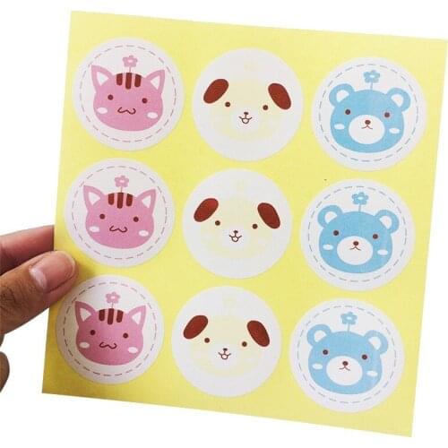 90pcs/lot Cute Animal design Packaging Sealing Label Kraft Sticker Baking DIY Gift Stickers