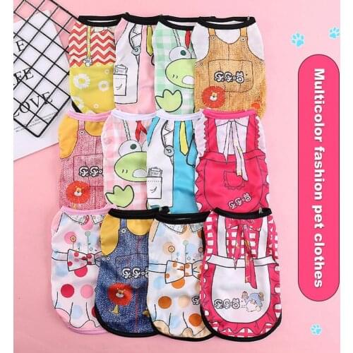 Dog Vest Cartoon Printing Round Neck Apparel Two-legged Pet Costume T-Shirt for Daily Life