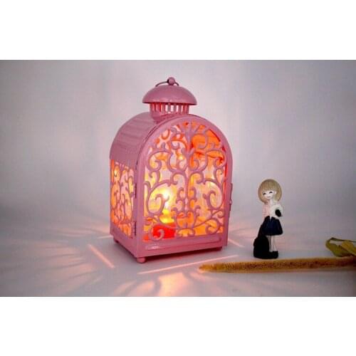 1PC European Style Candlestick Vintage Morocco Wallow Engraved Wedding Candlestick Decoration Iron Art Candlestick MK019