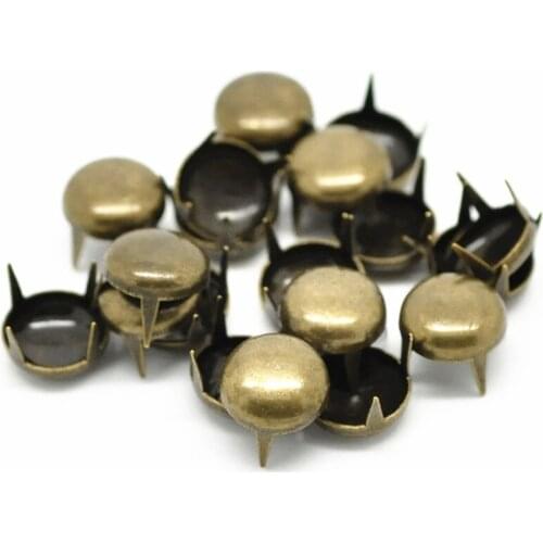 100Pcs Studs Spots Rivets Spike Round Dome Bronze Tone Bag Shoes Clothes Crafts Findings 8.5mm 3/8"