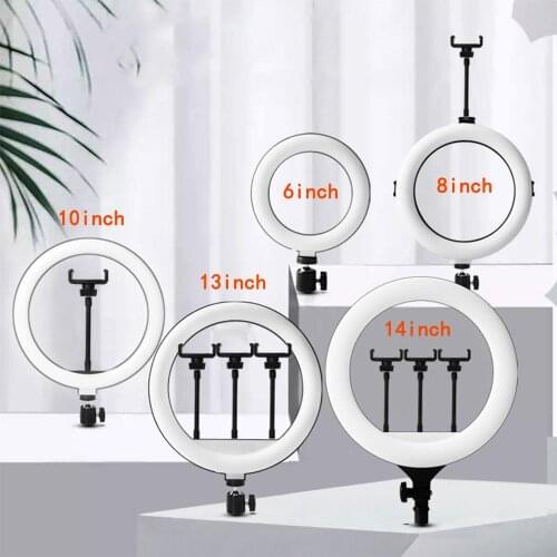 14inch Ring Light Led Youtube Shooting Tiktok Selfie Circular Photo Photographic Video Camera Lamp Studio Lighting Phone Holder