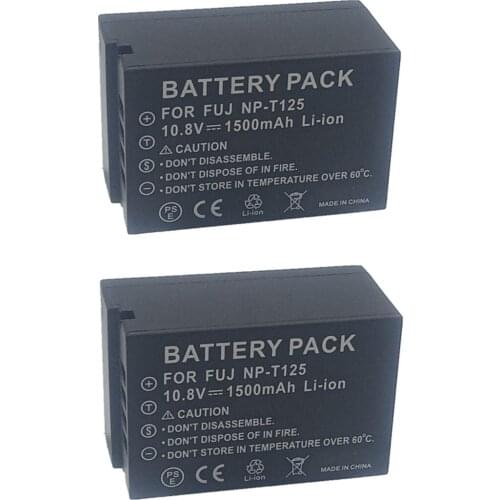 2 pcs 1500 mAH 10.8V NP-T125 Battery for Fuji GFX 50R 50S Camera