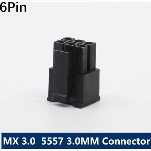 50PCS 6Pin Molex 3.0 Pitch 3.0 Connector 6P Small 5557 Male plug 2X3P Double Row MX3.0 3.0 Connector for Cable DIY