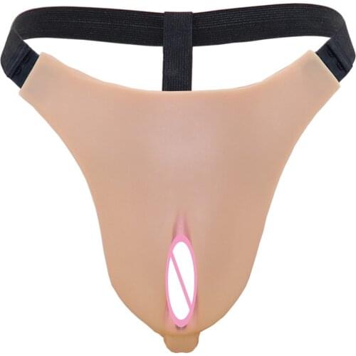 Abalone vagina Silicone T pant Realistic Vaginal intercourse Sissy Crossdresser Drag Queen Underwear With Penetrable Vagina Puss