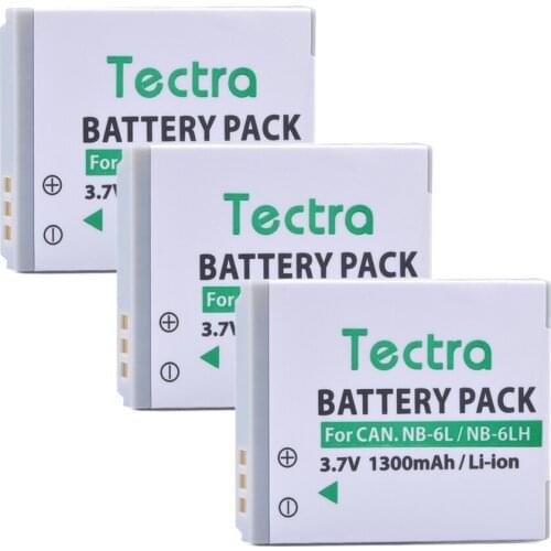 Tectra 3pcs NB-6L NB 6L Camera battery for Canon Power-shot Camera SX520 HS SX530 SX600 SX610 SX700 SX710 IXUS 85 95 200 210 105