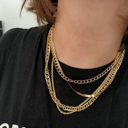 2021 New Collar Fashion Necklace For Women Vintage Female Multilevel Gold Snake Chain Multi-Style Metal Jewelry Gift Wholesale