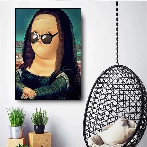 Nordic Funny Art Mona Lisa Canvas Paintings By Fernando Botero Famous Wall Art Posters And Prints Abstract Art Pictures Cuadros