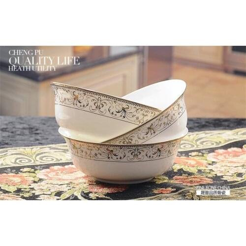 6 inch, gold ribbon butterfly banding, bone china serving bowls, porcelain japanese soup bowl for dinner serving, cooking tool