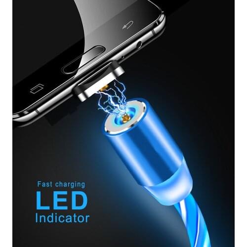 For Meizu X8 M5 M6 Note 9 C9 Pro HTC 10 Evo LG G6 LED luminous Magnetic Micro USB fast charger Type C Cable For iphone 6 7 X XS