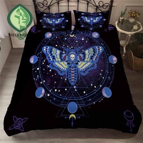HELENGILI 3D Bedding Set Magic Alchemy Print Duvet Cover Set Bedclothes with Pillowcase Bed Set Home Textiles #YC-195