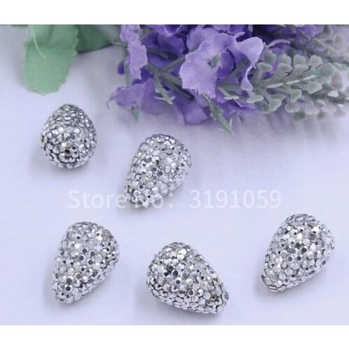 Shimmering white crystal beads pure handmade fashion superflash crystal droplet of crystal beads a pack of ten