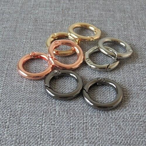 1 pcs 15mm Metal spring gate O ring openable keyring leather bag belt strap chain buckle snap clasp clip trigger DIY Accessories