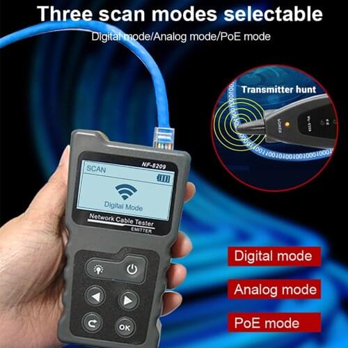 Multi-functional LCD Network Cable Tester Current Tester with Cable Tester PoE Checker Inline PoE Voltage rj45 lan tester tools