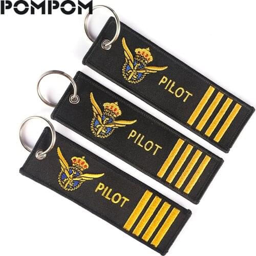 5 PCS/LOT Fashion Jewelry Pilot Keychain for Motorcycles Embroidery Key Fobs OEM Keychains Aviation Gifts Fashionable Keychain