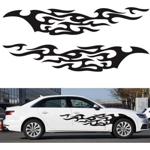 2Pcs Car Auto Flame Fire Motorcycle Car Stickers Whole Body Decal Decor Covers Protector Car Sticker Car-styling Accessories