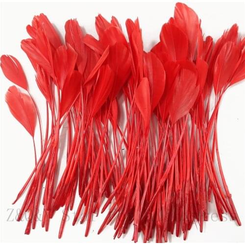 Natural goose hard floating 15-20CM (6-8 inches) torn head feathers 10-300 red dyed DIY craft jewelry feathers