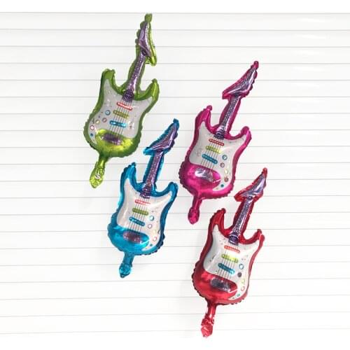 New 1PC mini 22*60cm guitar balloon Aluminum foil balloon birthday Music party decorations kids toy Supplies