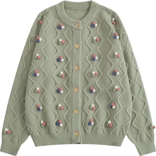 Autumn New Womens Preppy Style Cardigan Knitted Jacket Winter Thick Warm Sweater Suitable For Teenage Girls Sweet Knit Sweater