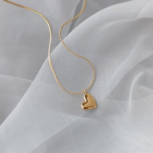 Titanium With 18K Gold Heart Pendant Necklace Women Stainess Steel Jewelry Party Designer T Show Runway Gown Sweety Japan Korean