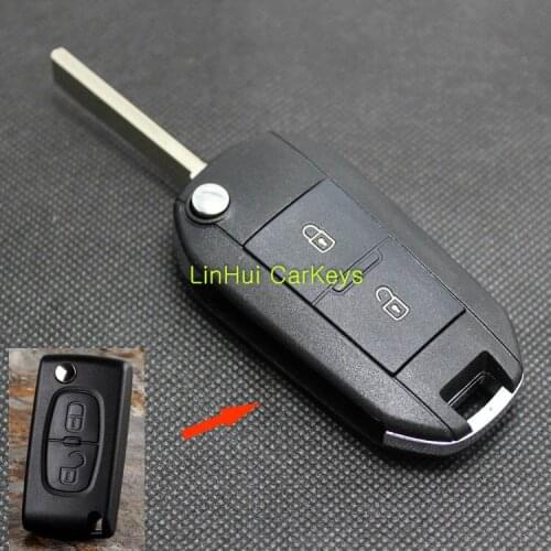 PINECONE for CITROEN QUATRE C4 C5 TRIOMPHE 2 Buttons Uncut Groove Brass Blade Upgrade&Modified Car Key Shell 1PC