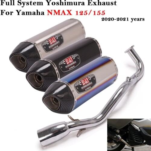 Full System Motorcycle Yoshimura Exhaust Pipe DB Killer For Yamaha NMAX 125 155 NMAX155 2020 2021 Carbon Fiber Muffler Link Pipe