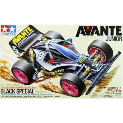 Clear Black AVANTE JUNIOR Black Special T2 Chassis 95501 Tamiya Mini 4WD Racing Car Model(Not Assembled)