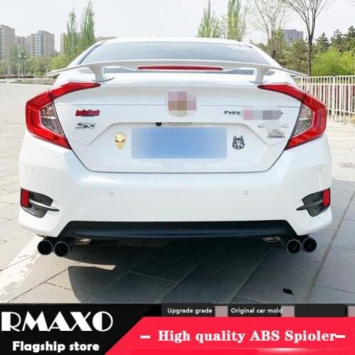 For Honda civic Spoiler 2016-2019 For civic gt Spoiler TF ABS Material Car Rear Wing Primer Color Rear Spoiler