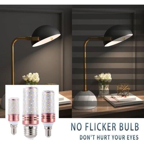 LED Corn Bulb Tri-color Polycondensation Bulb E14 E27 Large Screw Mouth Bubble Household 12W Energy-saving Candle Chandelier