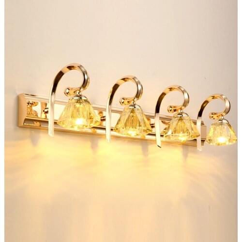 LED Luxury Modern Gold Crystal Bathroom Wall Light Bathroom fashion Mirror Front Washroom Corridor Wall Lamp Fixtrue