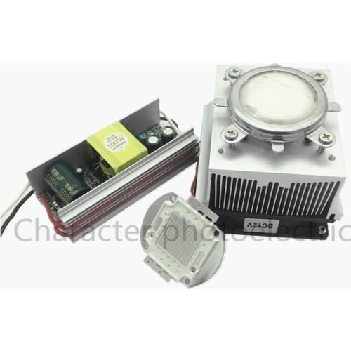 100W LED UV 395-400nm led chip +100W AC 85-265V driver + heatsink+ 90 degree Lens with Reflector Collimator kit