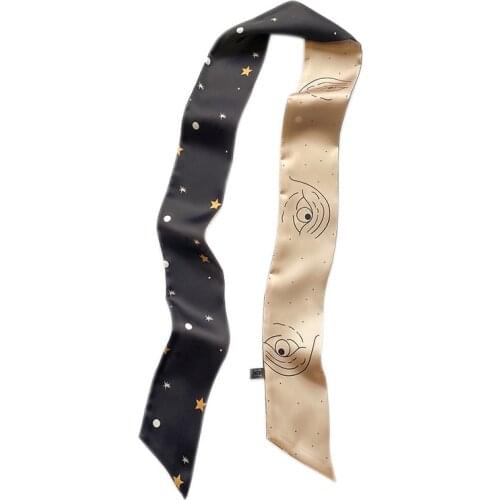 Women Korean-Style Plaid Slim Striped Ribbon Dual-Use Fashion Tie Belt Hair Band Autumn Winter Decorative Neckerchief Scarf