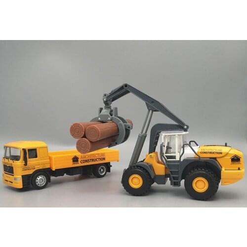1:43 alloy construction truck wood transport truck model,truck crane combination toy,free shipping