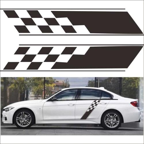 1 Pair 130x24cm Universal Raceing Style Car Door Car Stickers Vinyl Film Automobiles Accessories Black
