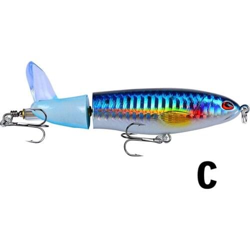 11cm/15g & 14.5cm/36g Topwater Fishing Lure Artificial Bait Hard Plopper Soft Rotating Tail Fishing Tackle Geer