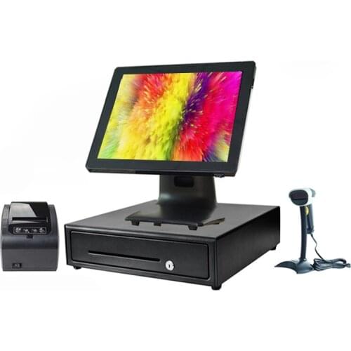 15 inch pos all in one PC pos terminal high quality pos systems with printer/cash register/scanner
