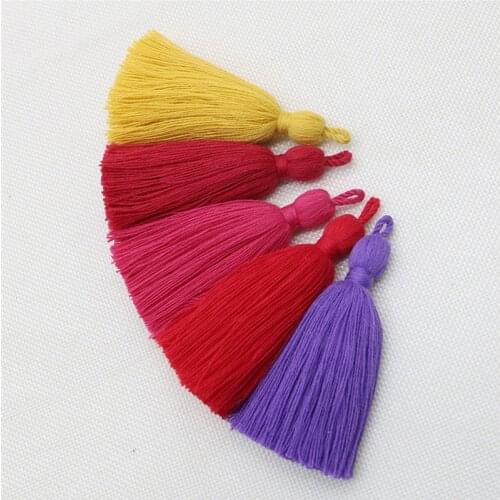 20Pcs 8cm Pure Cotton Tassel Fringe DIY Craft Supplies Jewelry Curtains Decor Material Tassel Trim Garments Accessories Tassels