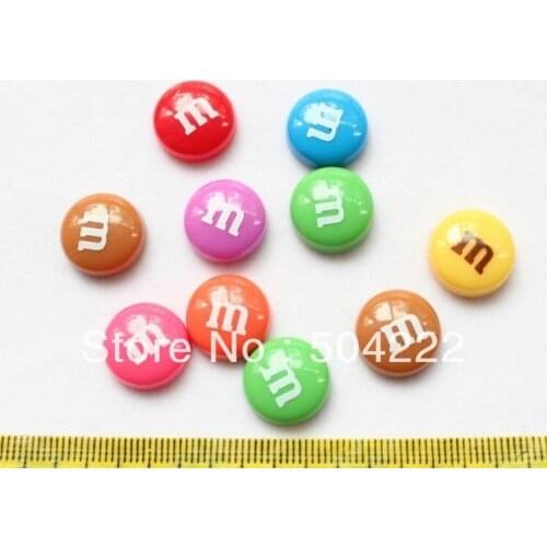250pcs Round M Candy Round Resin cabochon cabs mixed colors 14mm flatback decoden D25
