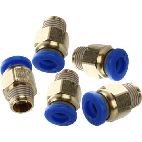 5 Pcs 1/8" PT Male Thread 6mm Push In Joint Pneumatic Connector Quick Fittings