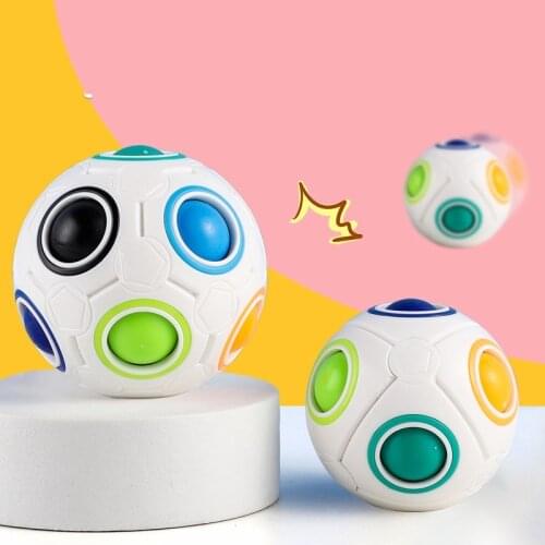 100pcs Rainbow Ball Puzzles Football Magic Cube Educational Learning Toys for Children Adult Kids Stress Reliever W0124