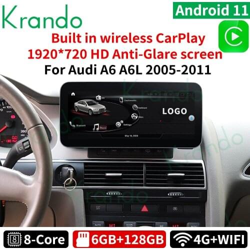 Krando 10.25'' Android 10.0 4G 64G for Audi A6 A6L 2005-2011 Car Radio Gps Navigation Multimedia Player Carplay