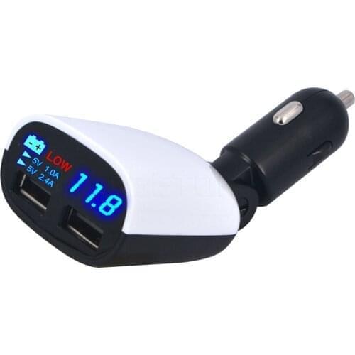 Sikeo Universal 3.4A Dual USB Car Charger Adapter Charge Adapter for iPhone 6s iPad Samsung 4in 1 led display voltage current