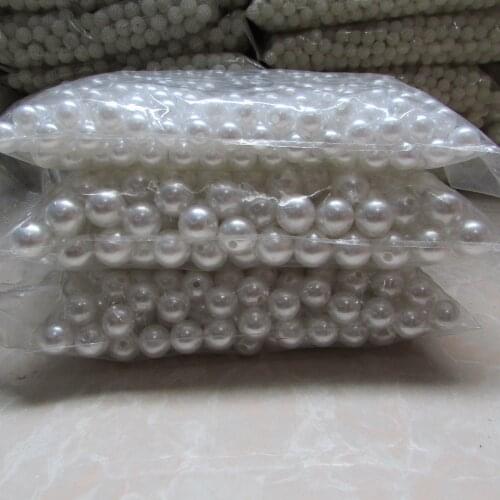 White straight hole pearl Hair Accessories diy high imitation pearls wholesale DIY phone beauty essential 4mm-20mm 500g