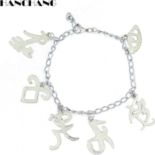 Bracelets for Women Vintage Jewelry The Mortal Instruments City of Bones Runes Pendants Bracelet Bangle Female Chain Wristbands