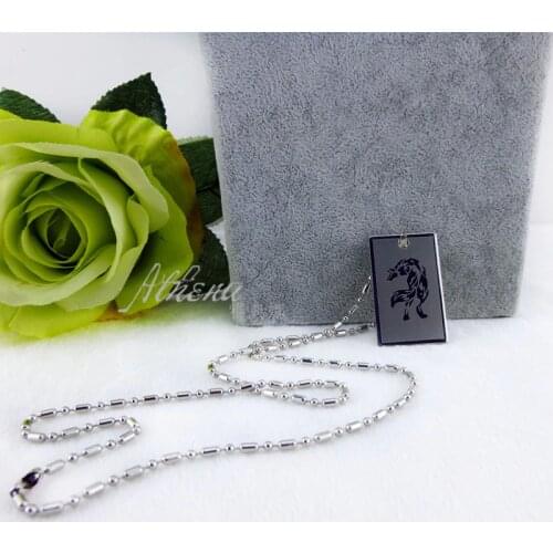 Fine Jewelry Stainless Steel Pendant Necklace Men Chain Necklace WAR WOLF Special Forces Army ID Card Fashion Gift Present
