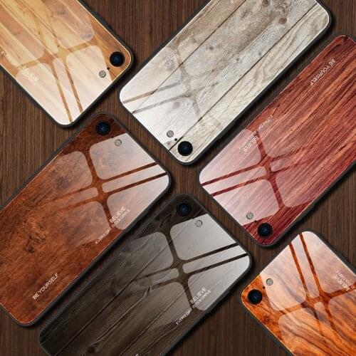 For Apple iphone 11 Pro Max Case Luxury Tempered glass Wood grain protective Back Cover Case for iphone XS Max XR 6 6S 7 8 Plus