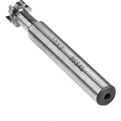 10mm Cutting Diameter 3mm Slot 6 Flute HSS T Shaped Slot Cutter Shank End Mill Cutter For Milling Steel Aluminum Copper Iron