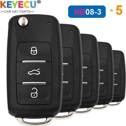 KEYECU 5 Pieces/ Lot, KEYDIY NB Series NB08-3 Multi-functional Universal Remote Control Key - 3 Button - for KD900 KD900+ URG200