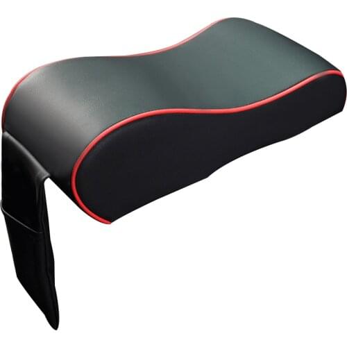 Car Central Console Armrest Box Faux Leather Heighten Pad Cushion with Pocket